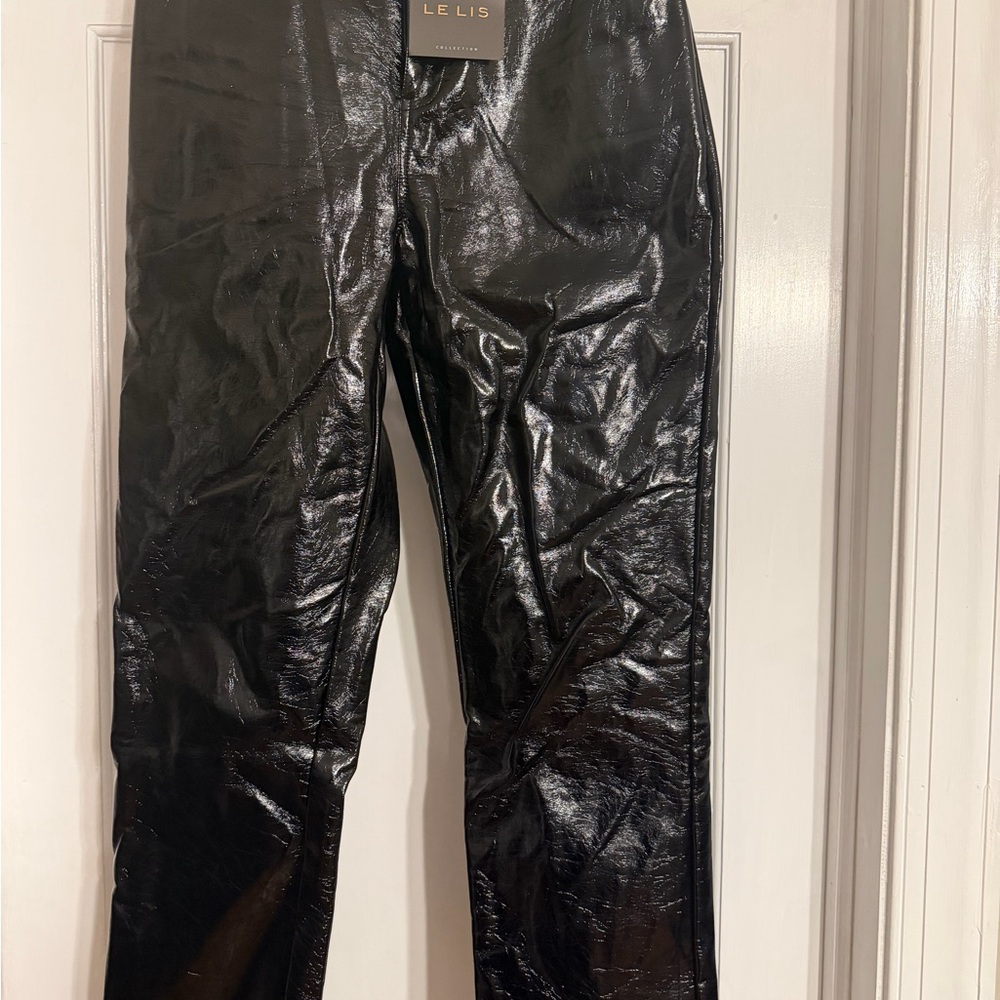 Elle Black Faux Leather Pants